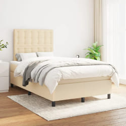 vidaXL Sommier à lattes avec matelas 120x200 - Crème