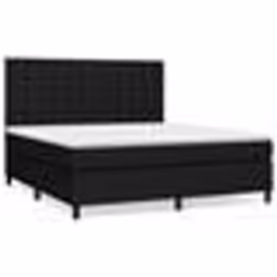 vidaXL Sommier à lattes de lit avec matelas Noir 160x200 cm Tissu - 160 x 200 cm