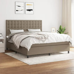 vidaXL Sommier à lattes et matelas - Taupe 160x200 cm