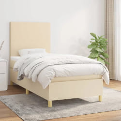 vidaXL Sommier à lattes et matelas Crème 90x190 cm