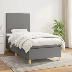 vidaXL Sommier à lattes et matelas - Gris foncé