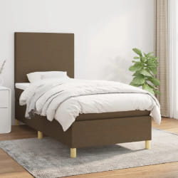 VIDAXL Sommier à lattes de lit avec matelas 90x200 cm - Marron foncé