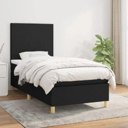 VidaXL Sommier Noir 100x200 cm - Tissu