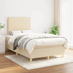 vidaXL Sommier à lattes avec matelas 120x200 cm - Crème