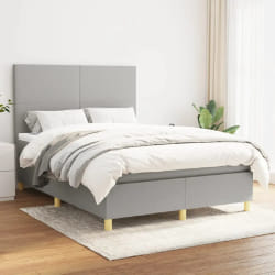 vidaXL Sommier et matelas 140x200 cm - Gris clair