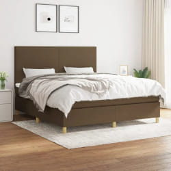 vidaXL Sommier à lattes avec matelas Marron foncé 160x200 cm