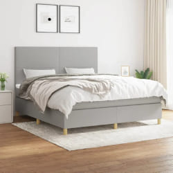 VIDAXL Sommier Gris Clair - 180x200 cm