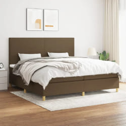 VIDAXL Sommier à lattes + matelas 200X200 Marron Foncé
