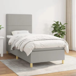 VIDAXL Sommier et Matelas Gris clair 90x190 cm