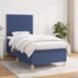 vidaXL Sommier à lattes de lit avec matelas Bleu 90x200 cm Tissu - 90 x 200 cm