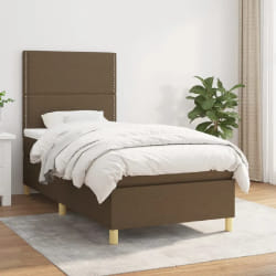 Sommier à lattes vidaXL avec matelas - Marron foncé