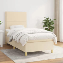 vidaXL Sommier à lattes avec matelas - Crème - 100x200 cm