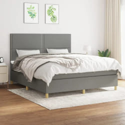 vidaXL Sommier à lattes avec matelas - Gris foncé 180x200 cm