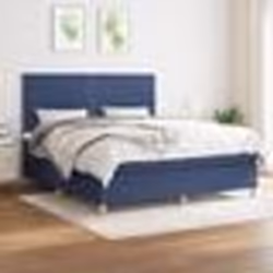 vidaXL Sommier à lattes de lit avec matelas Bleu 180x200 cm Tissu - 180 x 200 cm