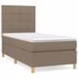 vidaXL Sommier à lattes de lit avec matelas Taupe 80x200 cm Tissu - 80 x 200 cm