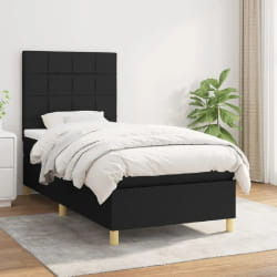 vidaXL Sommier à lattes avec matelas 90x200 cm - Noir
