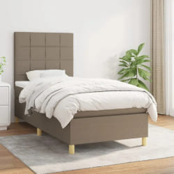 VIDAXL Sommier à lattes + matelas 90X200 Taupe