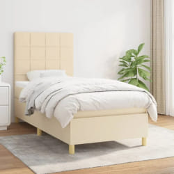 VidaXL Sommier et matelas 100x200 cm - Crème tissu