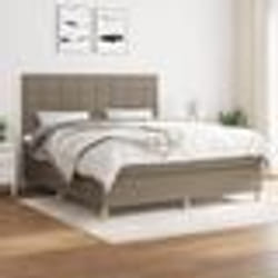 vidaXL Sommier à lattes de lit avec matelas Taupe 160x200 cm Tissu - 160 x 200 cm