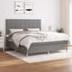 vidaXL Sommier à lattes de lit avec matelas Gris foncé 180x200cm Tissu - 180 x 200 cm