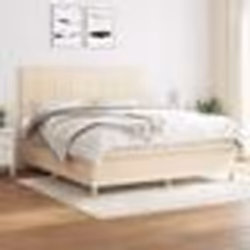 vidaXL Sommier à lattes de lit avec matelas Crème 180x200 cm Tissu - 180 x 200 cm