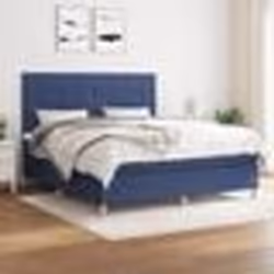 vidaXL Sommier à lattes de lit avec matelas Bleu 180x200 cm Tissu - 180 x 200 cm