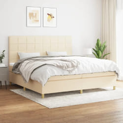 VIDAXL Lit à sommier Crème 200x200 cm
