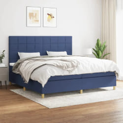 vidaXL Sommier avec matelas - Bleu 200x200 cm