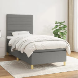 VidaXL Lit avec matelas - Gris foncé