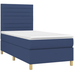 Vidaxl - Sommier À Lattes De Lit Avec Matelas Bleu 90x190 Cm Tissu