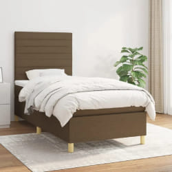 vidaXL Sommier à lattes de lit avec matelas Marron foncé 90x200 cm - 90 x 200 cm