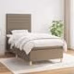 vidaXL Sommier à lattes de lit avec matelas Taupe 90x200 cm Tissu - 90 x 200 cm