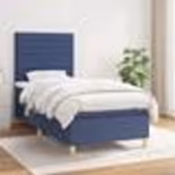 vidaXL Sommier à lattes de lit avec matelas Bleu 90x200 cm Tissu - 90 x 200 cm