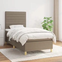 vidaXL Sommier à lattes de lit Tissu - Taupe 100x200 cm