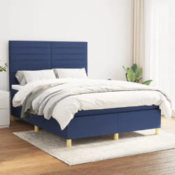 vidaXL Sommier à lattes 140x190 cm - Bleu tissu