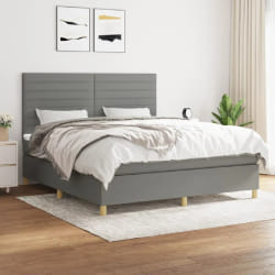 VidaXL Sommier à lattes avec matelas - Gris foncé 160x200 cm