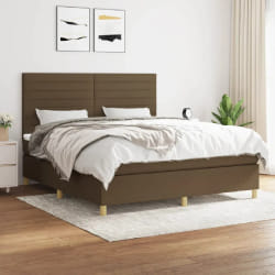 vidaXL Sommier à lattes avec matelas - Marron foncé 160x200 cm