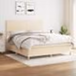 vidaXL Sommier à lattes de lit avec matelas Crème 160x200 cm Tissu - 160 x 200 cm