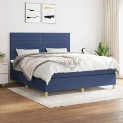 VIDAXL Sommier à lattes avec matelas - Bleu 160x200