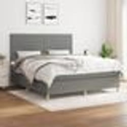 vidaXL Sommier à lattes de lit avec matelas Gris foncé 180x200cm Tissu - 180 x 200 cm