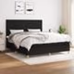 vidaXL Sommier à lattes de lit avec matelas Noir 180x200 cm Tissu - 180 x 200 cm