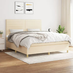 vidaXL Sommier à lattes avec matelas - Crème 180x200 cm