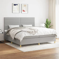 vidaXL Sommier à lattes avec matelas - Gris clair - 200x200 cm