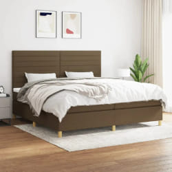 vidaXL Sommier à lattes avec Matelas - Marron foncé 200x200 cm