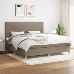 vidaXL Sommier à lattes Taupe 200x200 cm avec Matelas