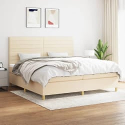 VIDAXL Sommier à lattes de lit avec matelas - Crème 200x200 cm