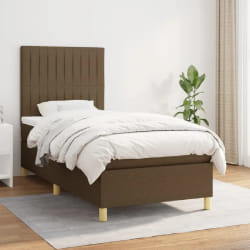 vidaXL Sommier à lattes avec matelas - Marron foncé 80x200 cm