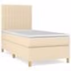 vidaXL Sommier à lattes de lit avec matelas Crème 80x200 cm Tissu - 80 x 200 cm