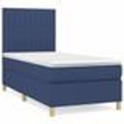 vidaXL Sommier à lattes de lit avec matelas Bleu 80x200 cm Tissu - 80 x 200 cm