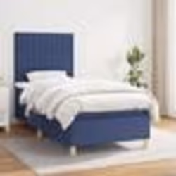 vidaXL Sommier à lattes de lit avec matelas Bleu 90x190 cm Tissu - 90 x 190 cm